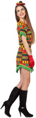 W4205-38 bunt Damen Bandita Kleid Mexikaner Kostüm Gr.38 - 2