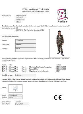 M215065-88-176 camouflage Kinder Junge Piloten Jetfighter Overall Gr.176 - 1