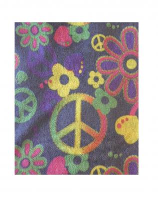 O41046 bunt Damen Flowerpower Hippie Blumen Strumpfhose - 1