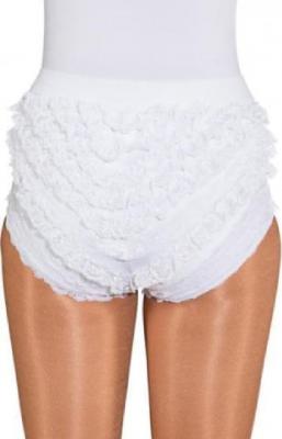 O40066-S-M weiß Damen Spitzenhose-Rüschenhose für Mariechenkostüm Gr.S-M - 2