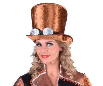 M214314 braun Damen-Herren Hut Zylinder Steampunk - 0