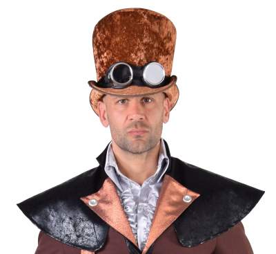 M214314 braun Damen-Herren Hut Zylinder Steampunk - 1