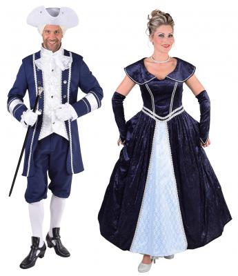 M217110 blau Damen Rokoko Kleid Kostüm Marquisin Prinzessin - 1