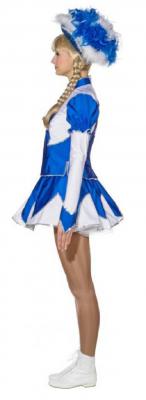 O9889 blau-weiß Damen de Luxe Mariechenkostüm - 3