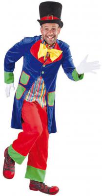 M215184 rot-blau Damen Clownkleid Kasperkleid Zirkuskleid - 1