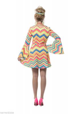 L3201152 grosse Blume gelb Damen Hippie Kostüm-Kleid - 8