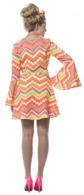 L3201153 kügelchen neon-pink Damen Hippie Kostüm-Kleid - 1