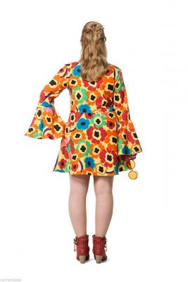 L3201154 kügelchen neon-pink dunkel Damen Hippie Kostüm-Kleid - 8