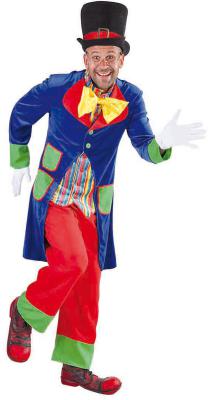 M215283 blau-rot Herren Clown Kasper Kostüm Lucky - 0