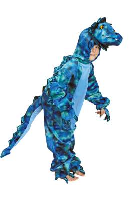 K332550 Triceratops Kostüm blau Dino Dinosaurier - 0