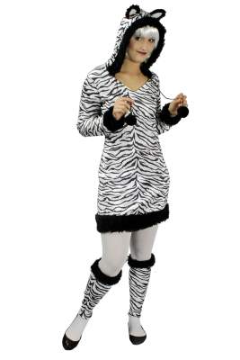 K31250236 schwarz-weiß Damen Zebra Kleid Kostüm Pferd - 0
