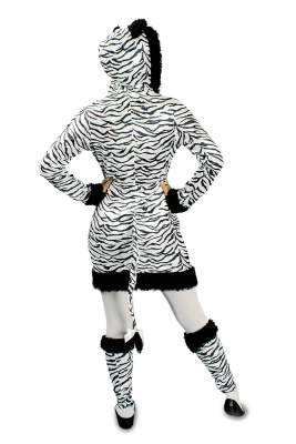 K31250236 schwarz-weiß Damen Zebra Kleid Kostüm Pferd - 4