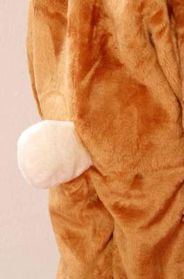 O5066 braun-weiß Kinder Junge Mädchen Hase Hasen Kostüm Overall - 1