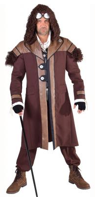 M217295 braun Historischer Herren Wikinger-Halloween-Steampunk Mantel - 0