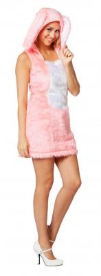 L3201005-A rosa Damen Hasen-Kleid Hasen-Kostüm Plüsch - 0