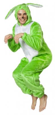 L3300053 neon grün Herren Hase Hasen-Overall Hasen-Kostüm Plüsch - 0