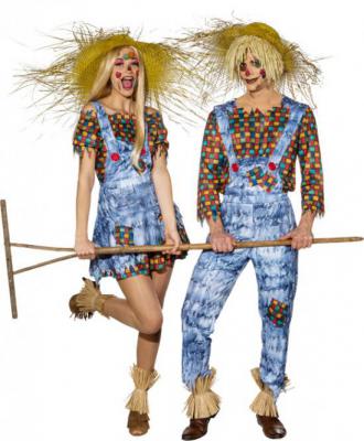 O9780 Damen Vogelscheuche Latzrock mit Bluse - 1