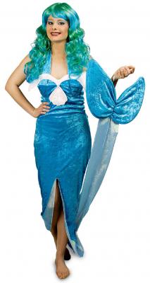 K31250611 türkis-weiß Damen Meerjungfraukostüm Wassernixe - 1
