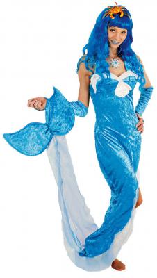 K31250611 türkis-weiß Damen Meerjungfraukostüm Wassernixe - 2