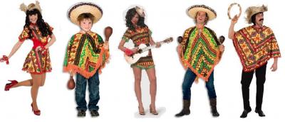 W4205 bunt Damen Bandita Kleid Mexikaner Kostüm - 4
