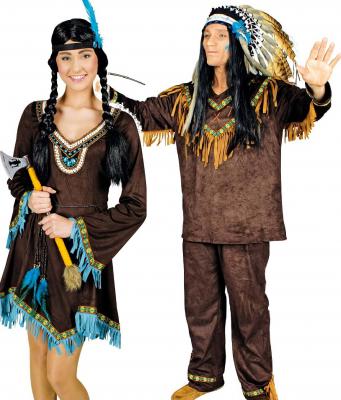 K31250689 braun Herren Indianer Kostüm Häuptling Indianerhäuptling - 3