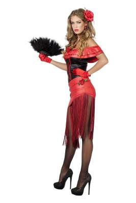 W4530 Damen Spanierin Kostüm Flamencokleid - 1