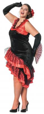 L3200210 schwarz-rot Damen Spanierin Flamenco Kleid - 4