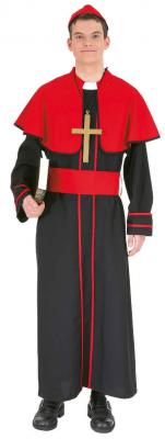O7022 Bischof schwarz-rot Herren Kostüm - 0