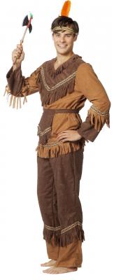 L3300830 braun Herren Indianerkostüm Wild-West Anzug