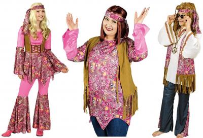 K31250772 bunt-mehrfarbig Herren Hippie Kostüm Peace - 1