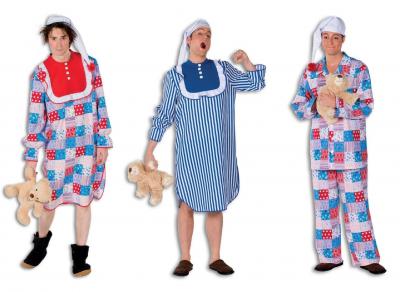 L3300970 blau-weiß Herren Nachthemd - 1