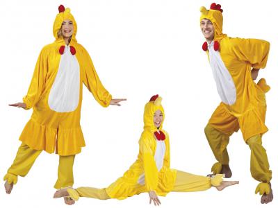 B88004 gelb Kinder Junge Mädchen Damen Herren Huhn Overall-Kostüm - 0