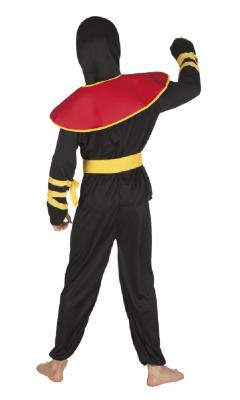B82193 Ninja schwarz-rot-gelb Schwertkämpfer Kinder Gr.10 bis 12 Jahre - 2