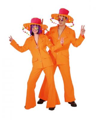 O7016 Herren Anzug neon-orange 70er 80er Jahre - 0
