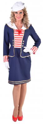 M217168 blau Damen Matrosen-Mariene Kostüm-Kleid - 0