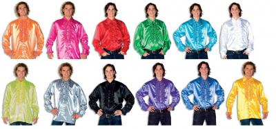 L330033G neon-grün Herren Rüschenhemd Discohemd - 1