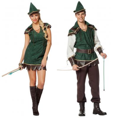 L3202620 grün-braun Damen Robin Hood Kostüm - 1