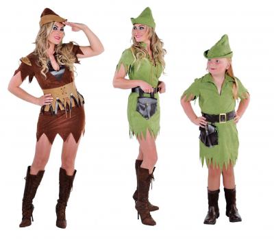 M212011 Mädchen Kinder Robin Hood Jäger grün Kostüm - 1