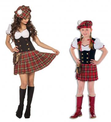 L3200500 rot-kariert Damen Schottenkleid Schottin - 1