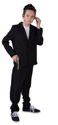 M207030 schwarz Kinder Junge Bodyguardkostüm Bodyguardanzug