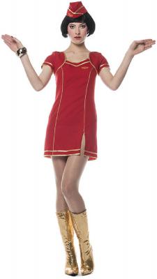 L3200142 rot Damen Flugbegleiterin Stewardess - 0