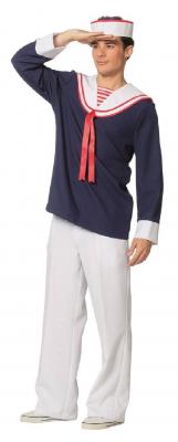 L3300240 blau-weiß Herren Matrose Marienekostüm - 0