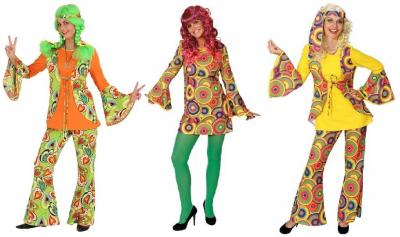 O9439 Hippie Kostüm Anzug Flowerpower Party - 1