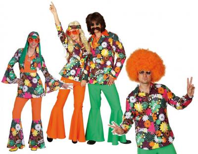 O9681 Hippie Kostüm Anzug Flowerpowerkostüm Partykostüm - 1