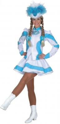 O9661 türkis-weiß Damen Funkemariechen-Tanzmariechen Kostüm-Uniform - 0