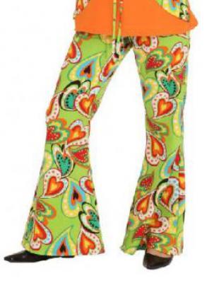 O9204 Damen Schlaghose Love bunt Discohose - 0