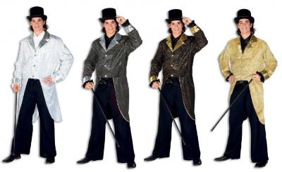 L3300172-A Herren Pailletten Frack schwarz-gold - 1