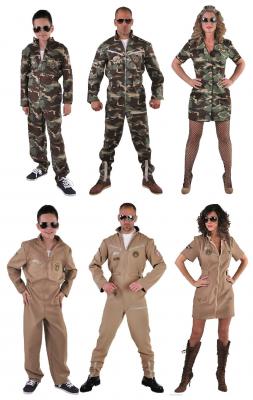 M213200 beige Herren Piloten Jetfighter Overall - 1