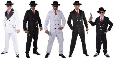 M217206 weiß Herren Gangster-Mafia-Ganoven Kostüm - 1