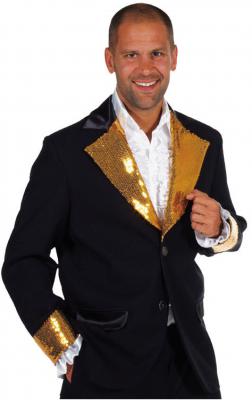M210234-2 schwarz Herren Pailletten Jackett Discojacke - 0